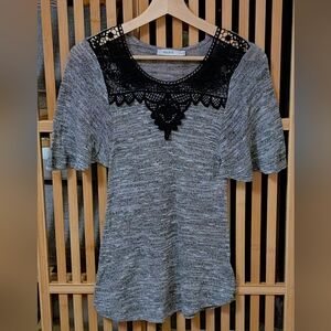Ricki's Grey/Black Lace Blouse